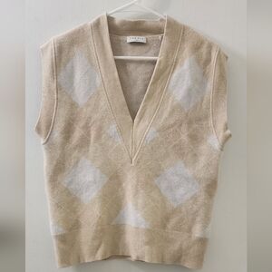 Sandro Paris Beige Sweater Vest, Size‎ 1, Wool, Cashemire.